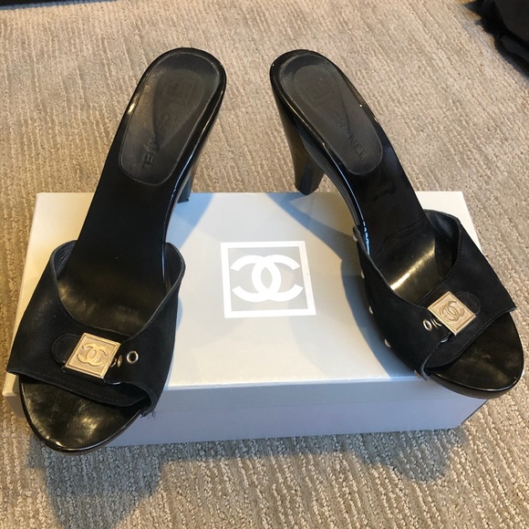 black slide on heels